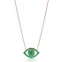 Turkish Eye Green Enamel 925 Sterling Silver Necklace