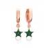 Turkish Emerald Minimalist Star Dangle Silver Earrings