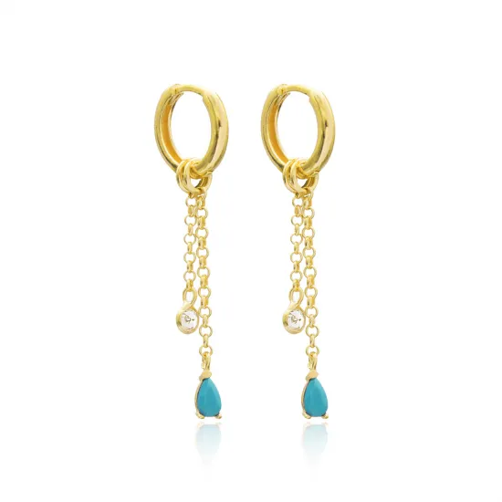 Turkish Long 925 Sterling Silver Earrings - Sade 925 Silver Jewelry