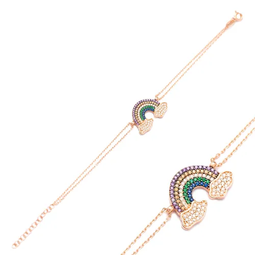 Turkish Intertwined Rainbow And Cloud Silver Bracelet
