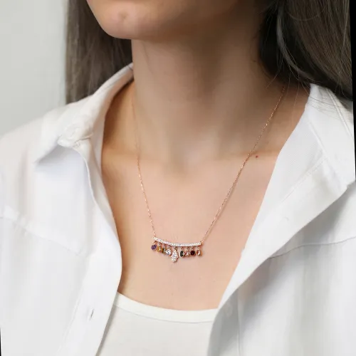 Turkish Mix And Hamsa 925 Sterling Silver Necklace