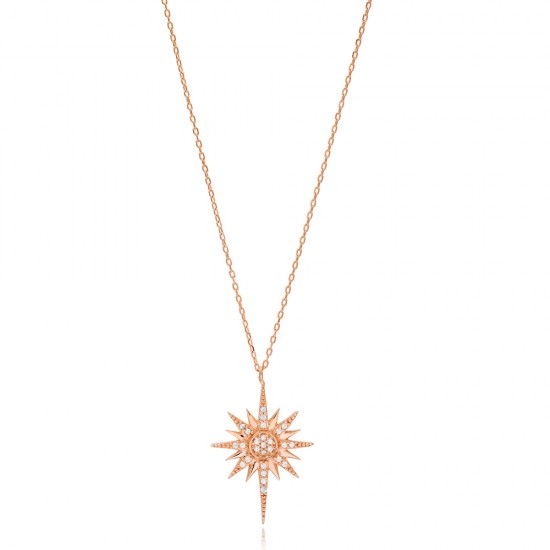 Pole Star Design Necklace Turkish Wholesale Handmade 925 Silver Sterling Jewelry Pole Star Design Necklace Turkish Wholesale Handmade 925 Silver Sterling Jewelry