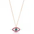 Evil Eye Charm Ruby Stone Design Necklace Turkish Wholesale Handmade 925 Silver Sterling Jewelry