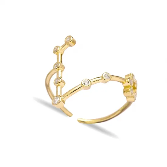 Turkish Dainty Zodiac Pisces Horoscope 925 Silver Ring