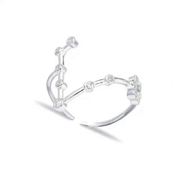 Turkish Dainty Zodiac Pisces Horoscope 925 Silver Ring
