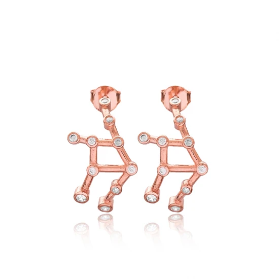 Clear Constellation Bow CZ 925 Sterling Silver Earrings