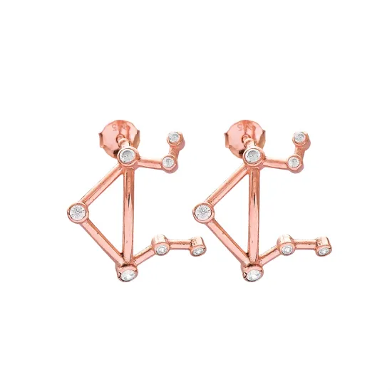 Libra Zodiac Sign Constellation 925 Sterling Silver Turkish Earring Libra Zodiac Sign Constellation 925 Sterling Silver Turkish Earring