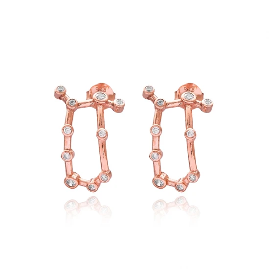 Turkish Gemini Astrology Zodiac Sign Silver Earrings