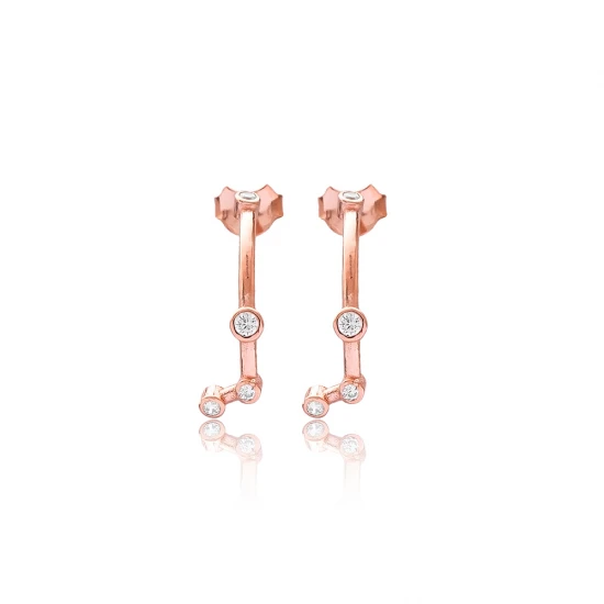 Aries Zodiac Constellation Horoscope Silver Earrings