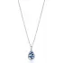 Turkish Drop Sapphire Baguette CZ 925 Silver Necklace