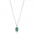 Turkish Oval Emerald Baguette Sterling Silver Necklace