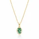 Turkish Oval Emerald Baguette Sterling Silver Necklace