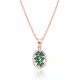 Turkish Oval Emerald Baguette Sterling Silver Necklace