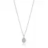 Clear Round Sunray Halo CZ 925 Sterling Silver Necklace