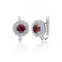 Turkish Garnet Diamond Style Dainty 925 Silver Earrings