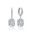 Clear Octagonal Openwork Hoop CZ 925 Silver Earrings