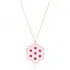 Ruby Round Pattern 925 Sterling Silver Necklace