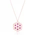 Ruby Round Pattern 925 Sterling Silver Necklace