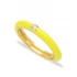 Yellow Enamel CZ 925 Sterling Silver Ring