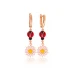 Ladybug And Daisy Flower Dangle 925 Silver Earrings