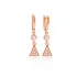 Triangle Design Zircon Dangle Earrings Turkish Wholesale 925 Silver Sterling Jewelry