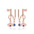 Sapphire Eye and Round Design Two in One Earrings Wholesale Turkish 925 Sterling Silver Jewelry