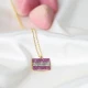 Ruby Rectangle Shape 925 Sterling Silver Necklace - Sade 925 Silver Jewelry