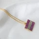 Ruby Rectangle Shape 925 Sterling Silver Necklace - Sade 925 Silver Jewelry
