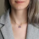 Ruby Rectangle Shape 925 Sterling Silver Necklace - Sade 925 Silver Jewelry