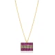 Ruby Rectangle Shape 925 Sterling Silver Necklace - Sade 925 Silver Jewelry
