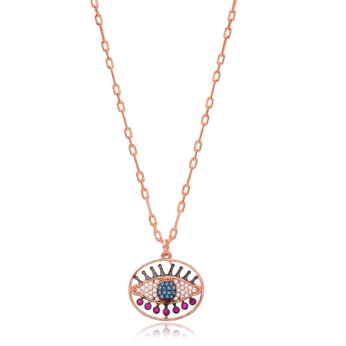 Eye Medallion 925 Sterling Silver Pendant
