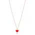 Heart Red Enamel 925 Sterling Silver Necklace