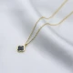 Mother Of Pearl Black Enamel Clover 925 Silver Necklace Mother Of Pearl Black Enamel Clover 925 Silver Necklace