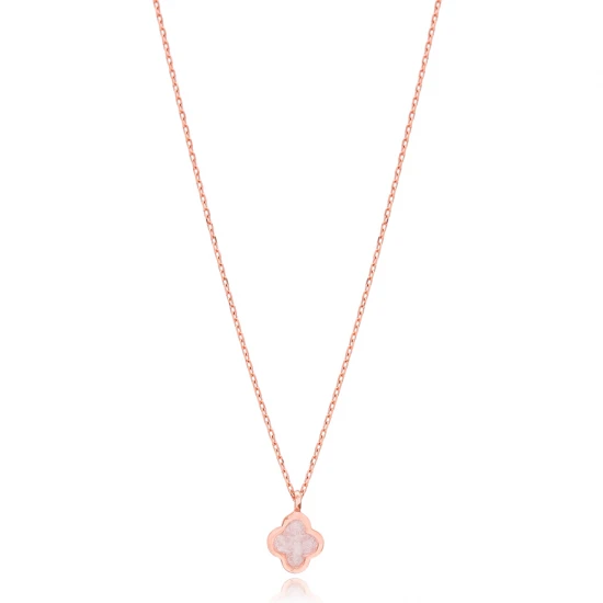 Mother Of Pearl Clover Enamel Sterling Silver Necklace Mother Of Pearl Clover Enamel Sterling Silver Necklace