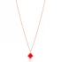 Red Enamel Clover 925 Sterling Silver Necklace