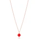 Red Enamel Clover 925 Sterling Silver Necklace Red Enamel Clover 925 Sterling Silver Necklace