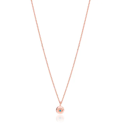 Minimal Round Evil Eye 925 Sterling Silver Necklace