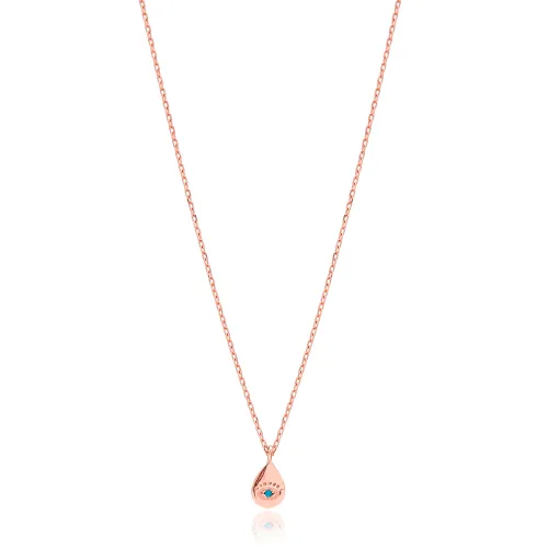 Drop Evil Eye Minimal 925 Sterling Silver Necklace
