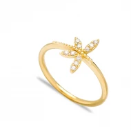 Dragonfly CZ Cluster Sterling Silver Ring