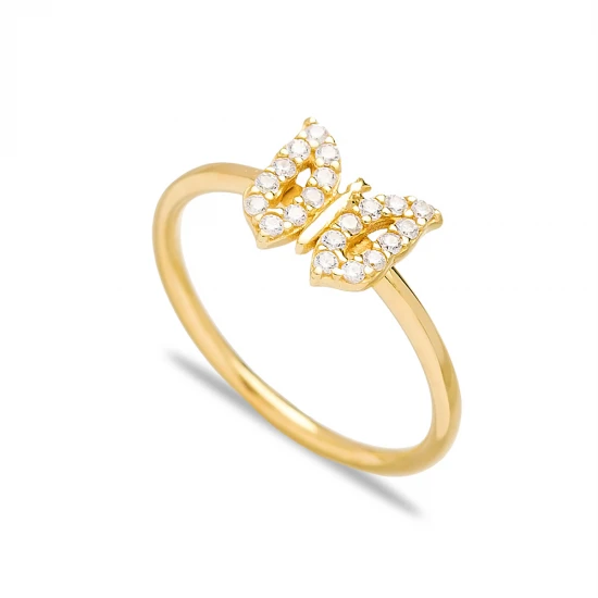 Butterfly Minimal CZ Cluster 925 Sterling Silver Ring Butterfly Minimal CZ Cluster 925 Sterling Silver Ring