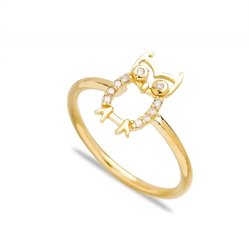 Owl CZ Cluster Animal 925 Sterling Silver Ring Owl CZ Cluster Animal 925 Sterling Silver Ring