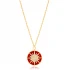 Red Enamel Sun 925 Sterling Silver Pendant
