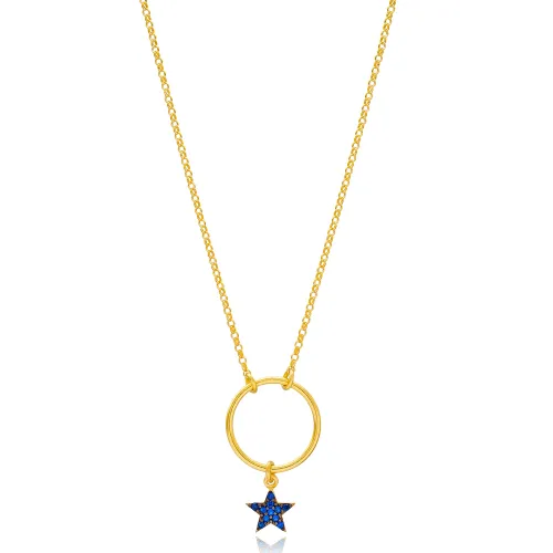 Sapphire Star Hollow 925 Sterling Silver Pendant Sapphire Star Hollow 925 Sterling Silver Pendant