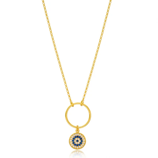 Round Shape Evil Eye Hollow 925 Sterling Silver Pendant Round Shape Evil Eye Hollow 925 Sterling Silver Pendant