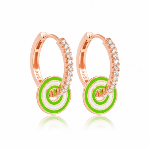 Phosphor Green Enamel Dangle Sterling Silver Earrings Phosphor Green Enamel Dangle Sterling Silver Earrings