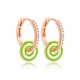 Phosphor Green Enamel Dangle Sterling Silver Earrings Phosphor Green Enamel Dangle Sterling Silver Earrings