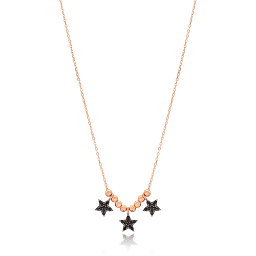 Beaded Star 925 Sterling Silver Necklace