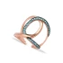EDR-Turquoise Double Loop Adjustable Sterling Silver Ring