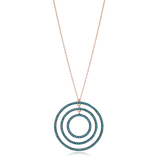 Turquoise Open Circle 925 Sterling Silver Pendant Turquoise Open Circle 925 Sterling Silver Pendant