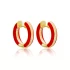 Red Enamel CZ 925 Sterling Silver Earrings